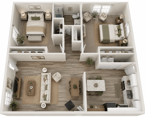 Floor plan for 2 beds, 1 bath, 900 sqft